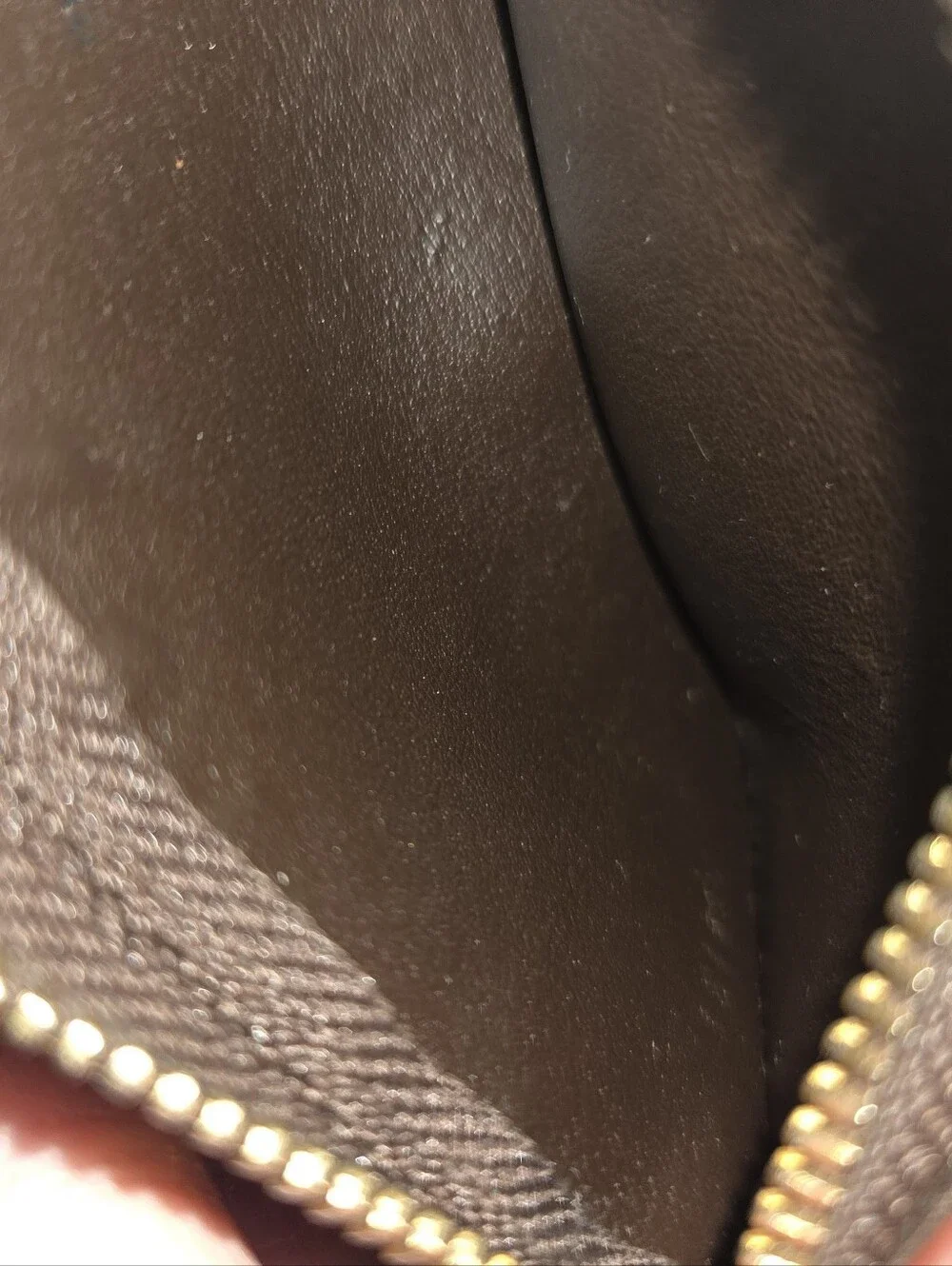 LOUIS VUITTON LV Monogram And Dust Bag Pouch Zipper Closure Blue Pull Beautiful